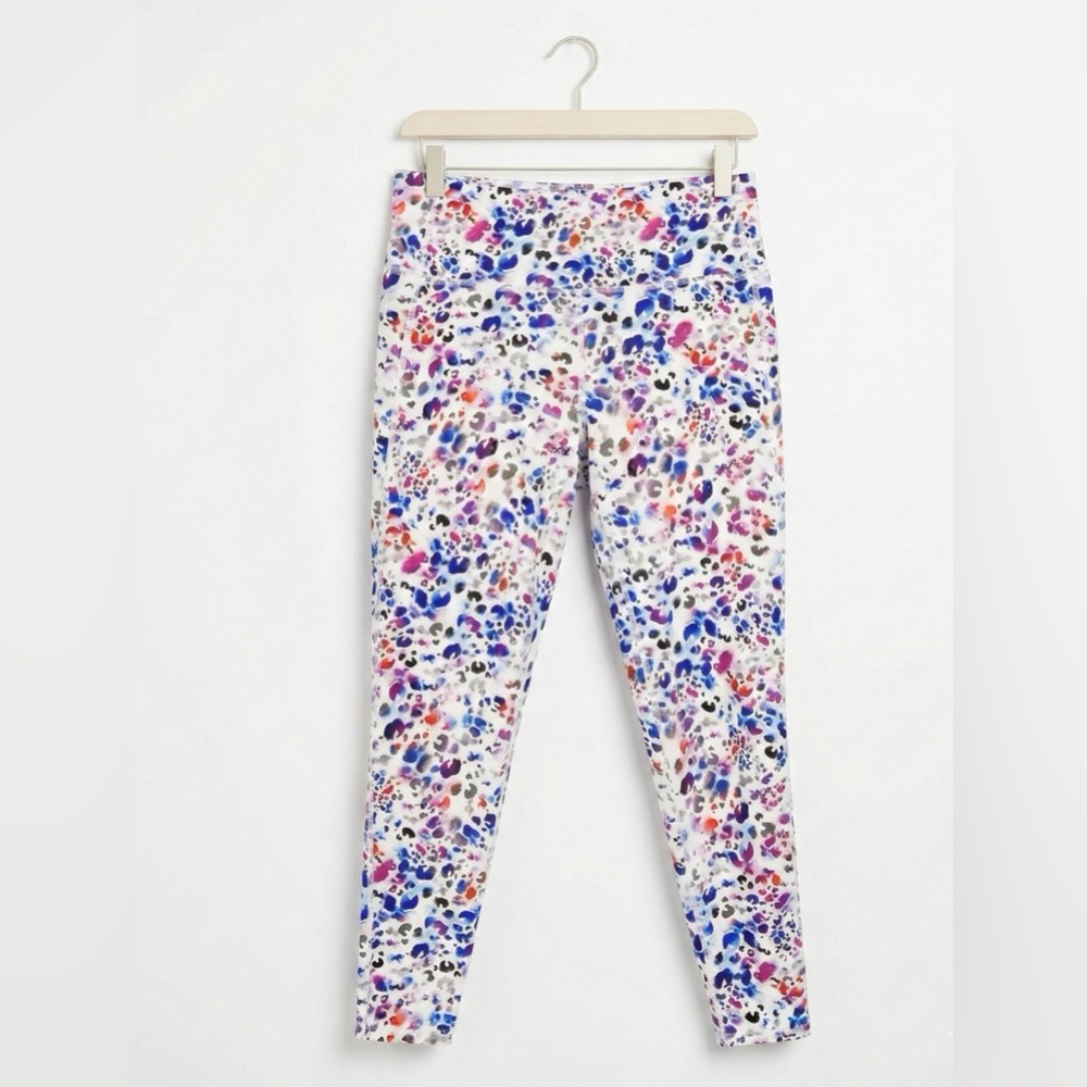 DSG Momentum High Waisted Leggings 7/8 Side Pockets Watercolor Leopard Medium